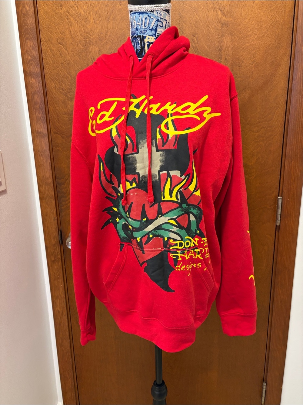 Ed Hardy Red Sweatshirt size large, size NWT